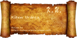 Kühne Uránia névjegykártya